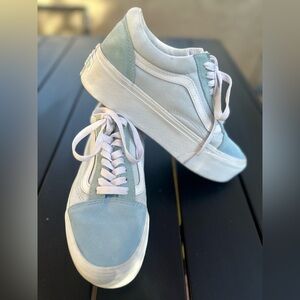 ❌SOLD❌Vans Blue Color Block Old Skool Stackform platform sneakers size 8